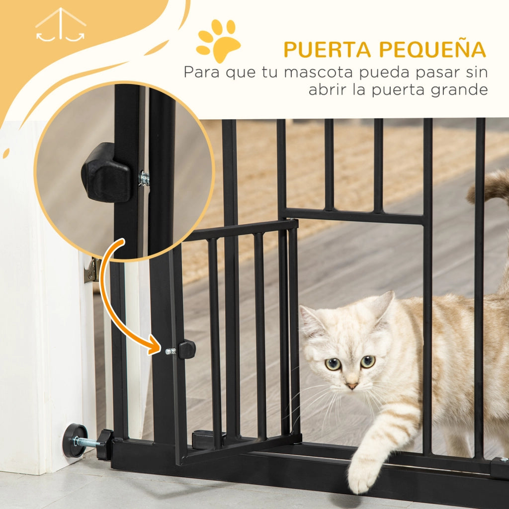 Barriera di sicurezza estensibile con porta ¨C Minimal ¨C 74-80x76.2 cm nero