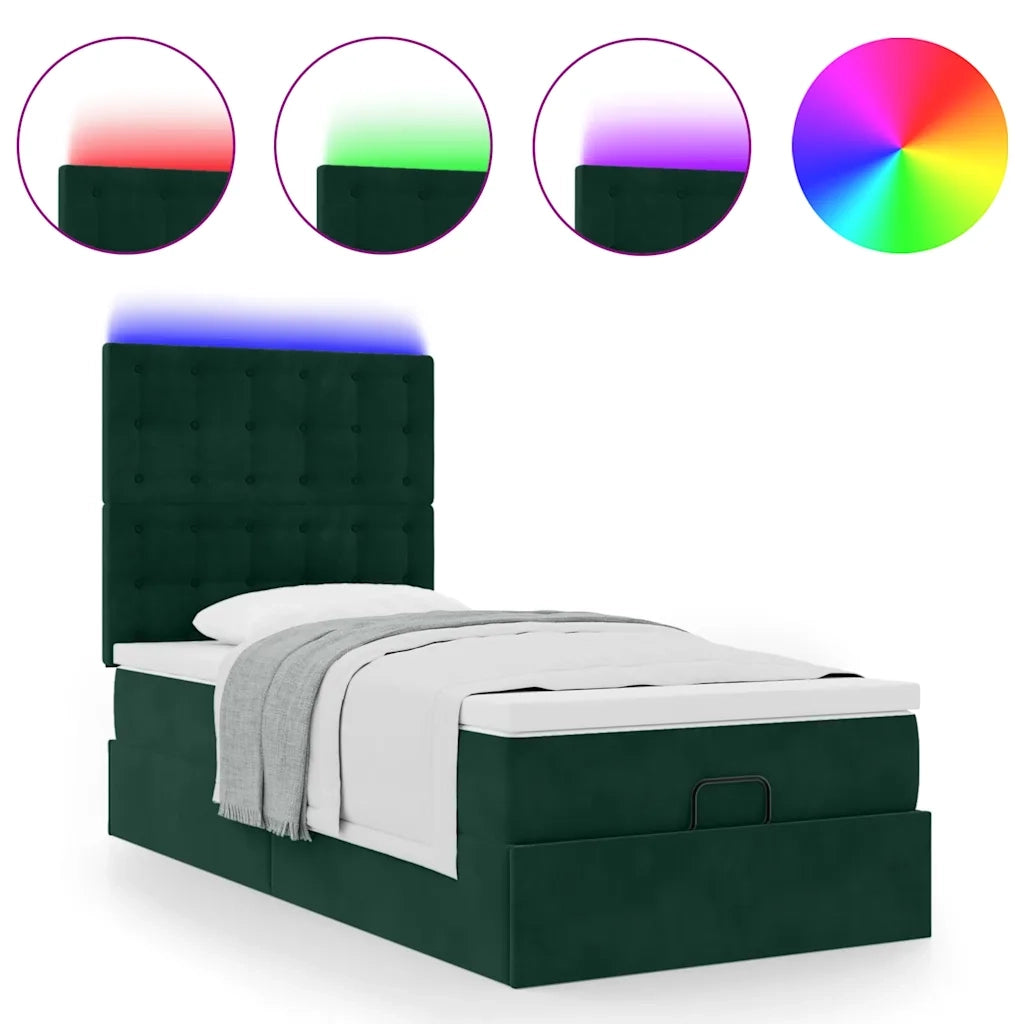 Struttura Letto Pouf con Materassi 100x200 cm Velluto 3314447