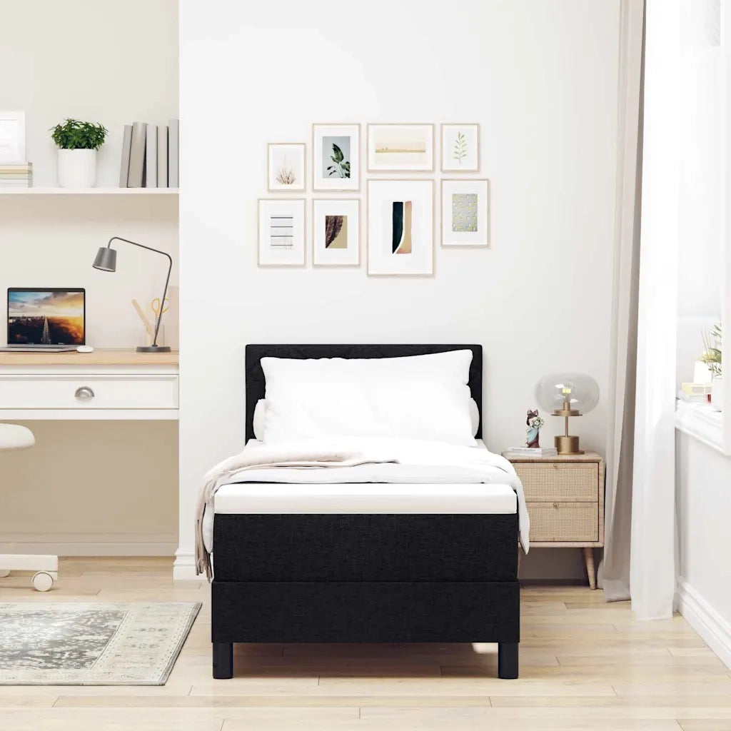 Letto a molle con materasso con led Nero 80 x 200 cm Tessuto 3342242