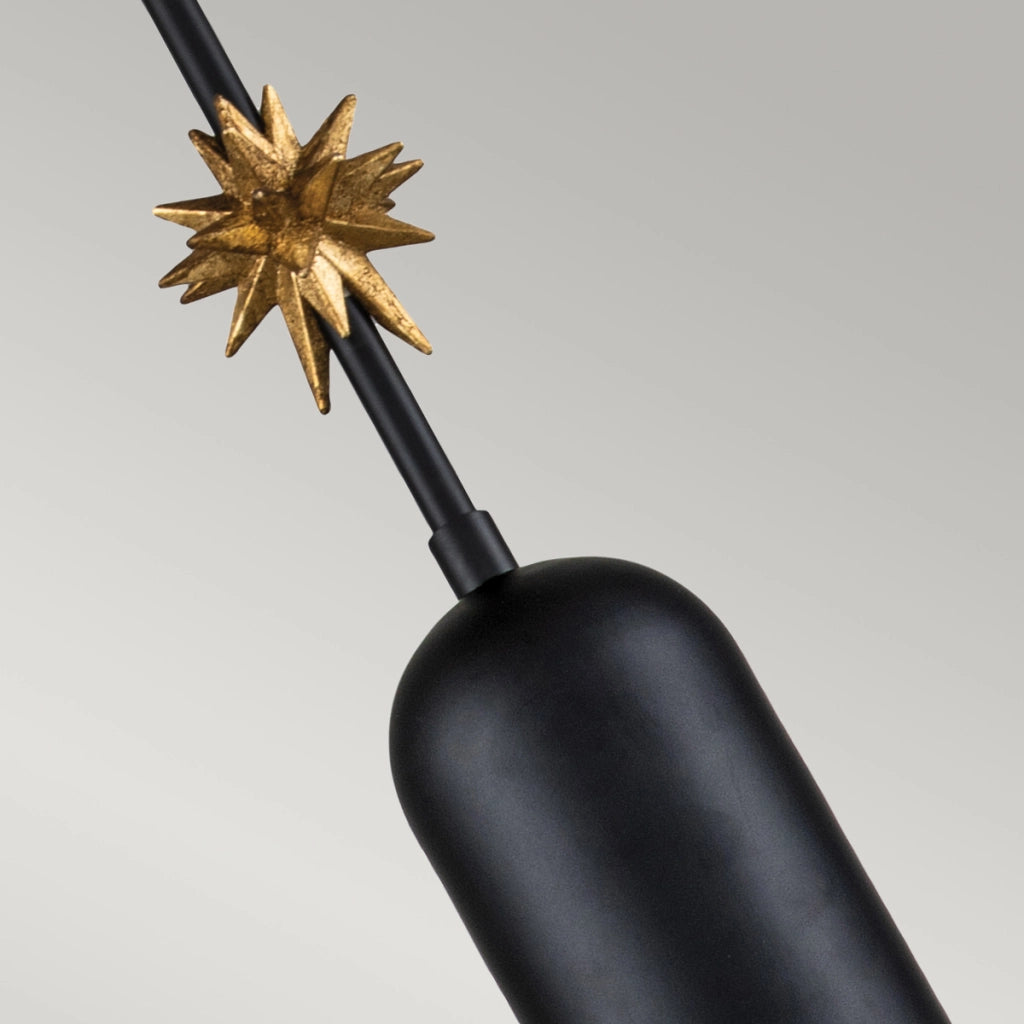 Lampada a sospensione Art Déco nera Ø18 E27 Elstead