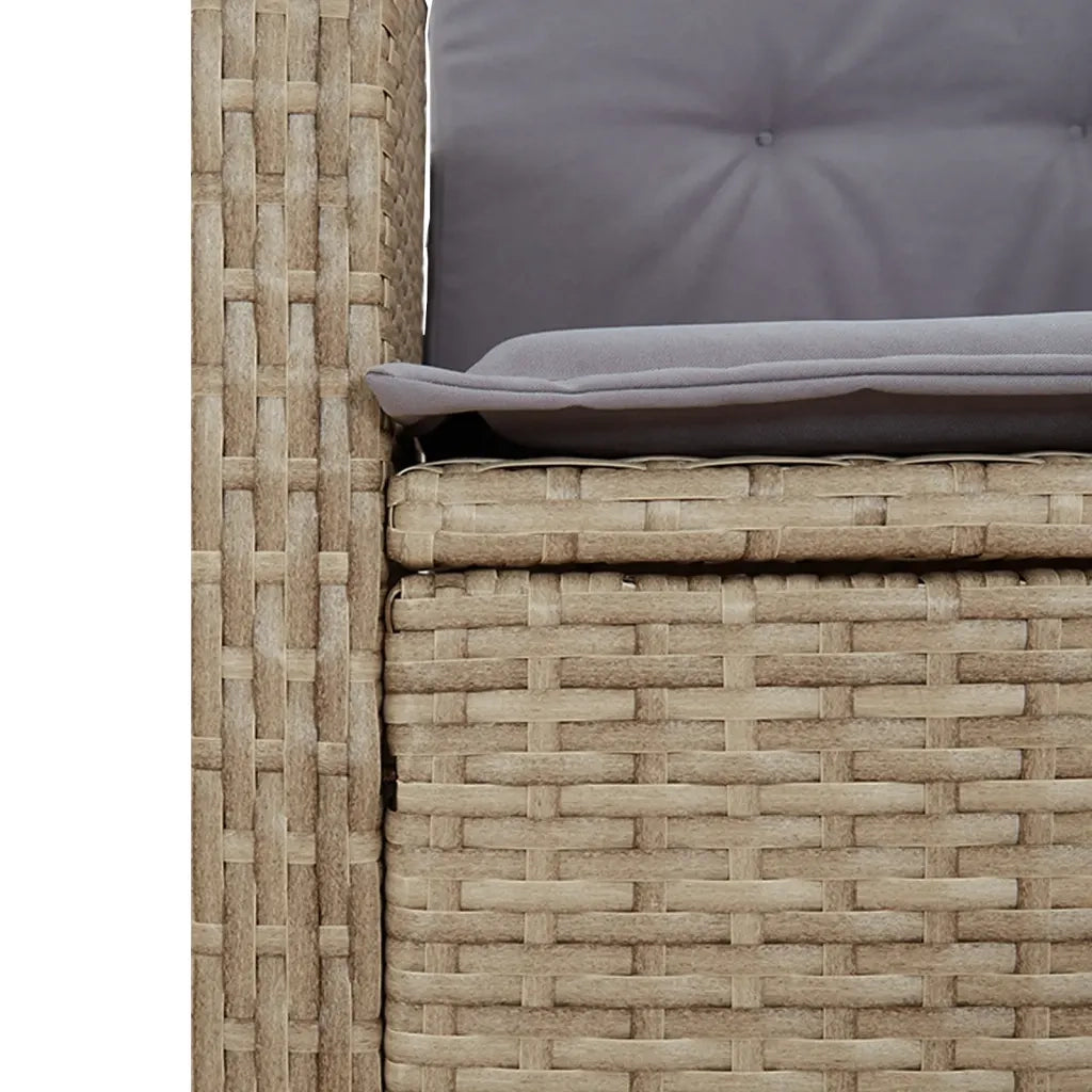 Set Pranzo da Giardino 9 pz con Cuscini Beige Misto Polyrattan 3212840