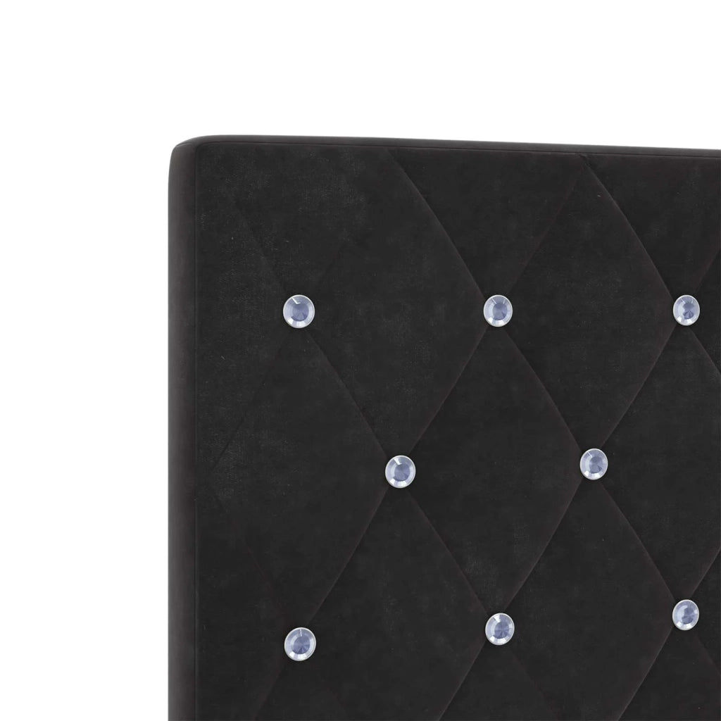 Letto box spring con materasso Nero 120 x 190 cm Velluto 3453097