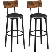 LBC069B81 Sgabelli da bar rustici con poggiapiedi - Set di 2