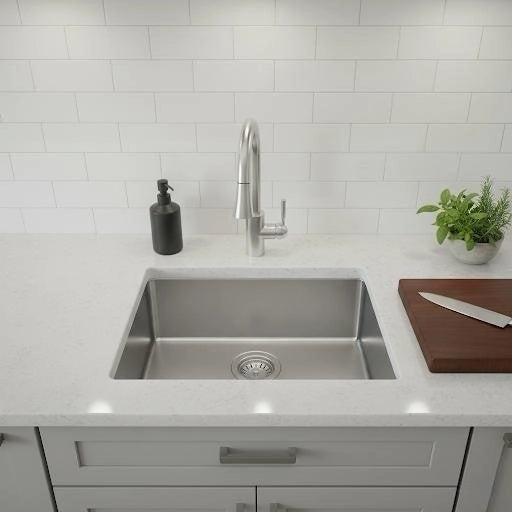 Lavello incasso in acciaio inox 57x51 cm - Cromo