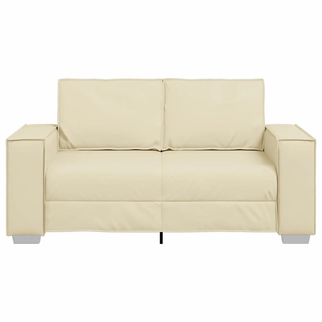 Divano a due posti Crema 160 cm Pelle Sintetica 4105046