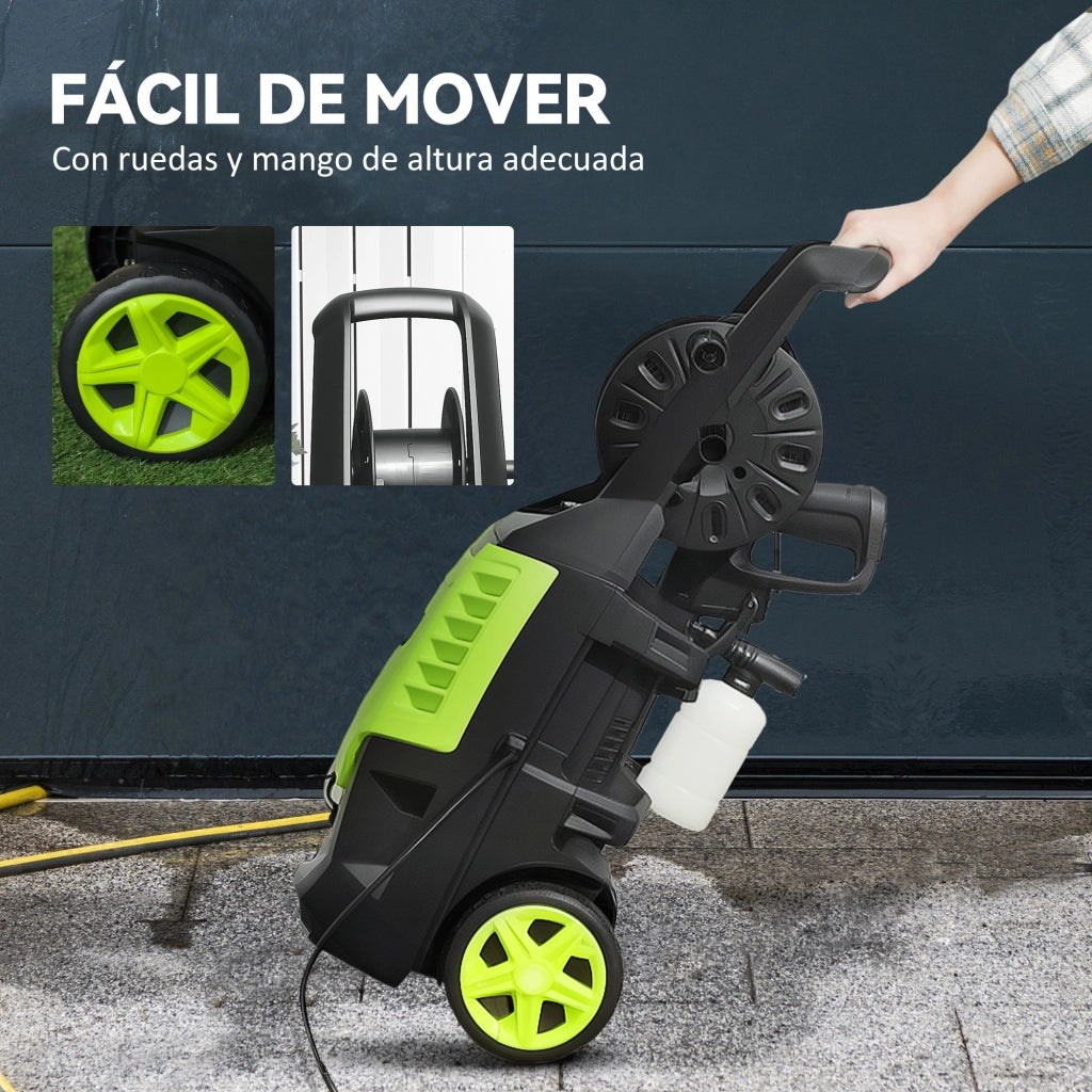 Pulitrice ad Alta Pressione 2200W ¨C zephmum ¨C Verde e Nero 32x32x80 cm