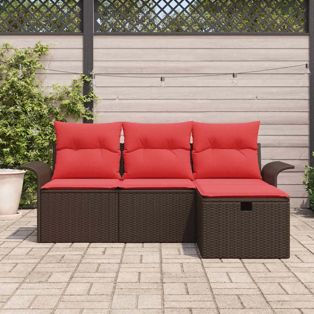 Set Divano da Giardino con cuscino 4 pcs Poly Rattan 3360185