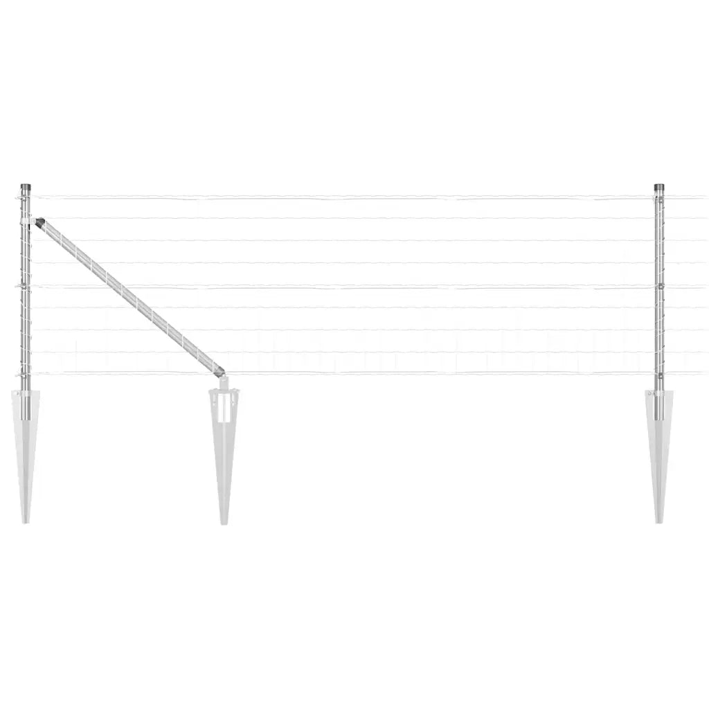 Recinzione con Posto Argento 0,4 x 10 m Acciaio 3350732