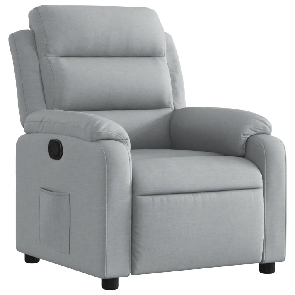 Poltrona | Sedia Relax reclinabile in tessuto grigio chiaro