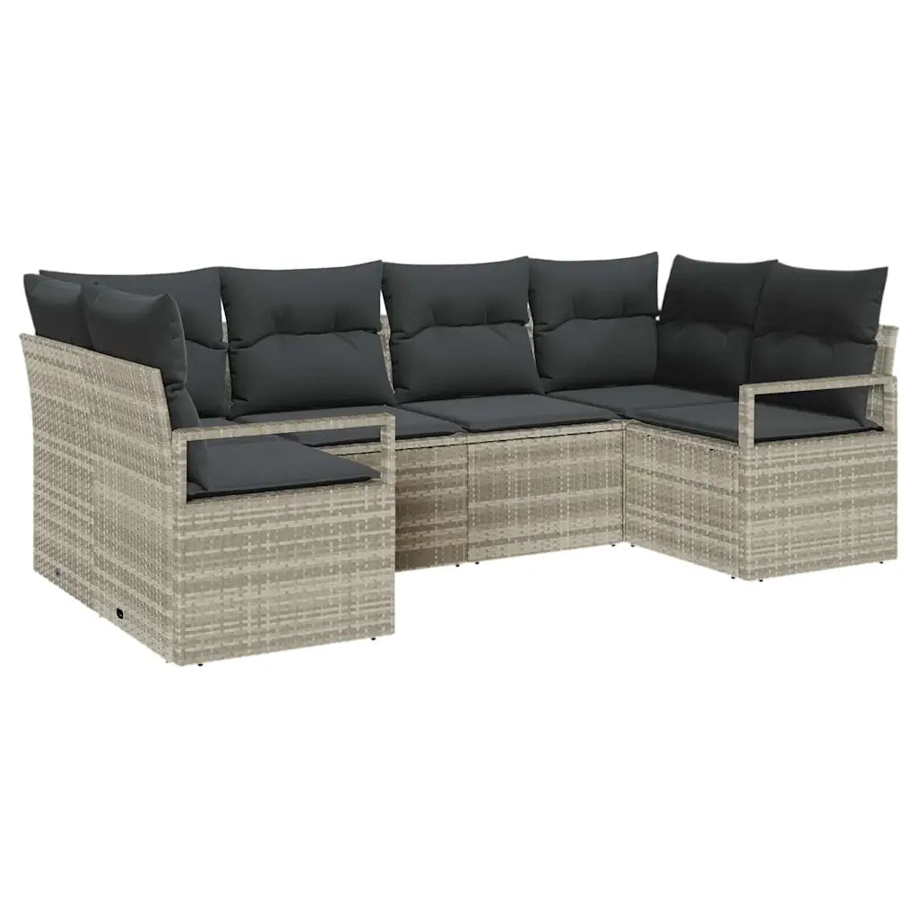 Set di divani con cuscino 6 pcs Grigio chiaro polyrattan 3346522