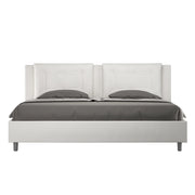 BS COM Letto con rete imbottito 180x190 similpelle bianco