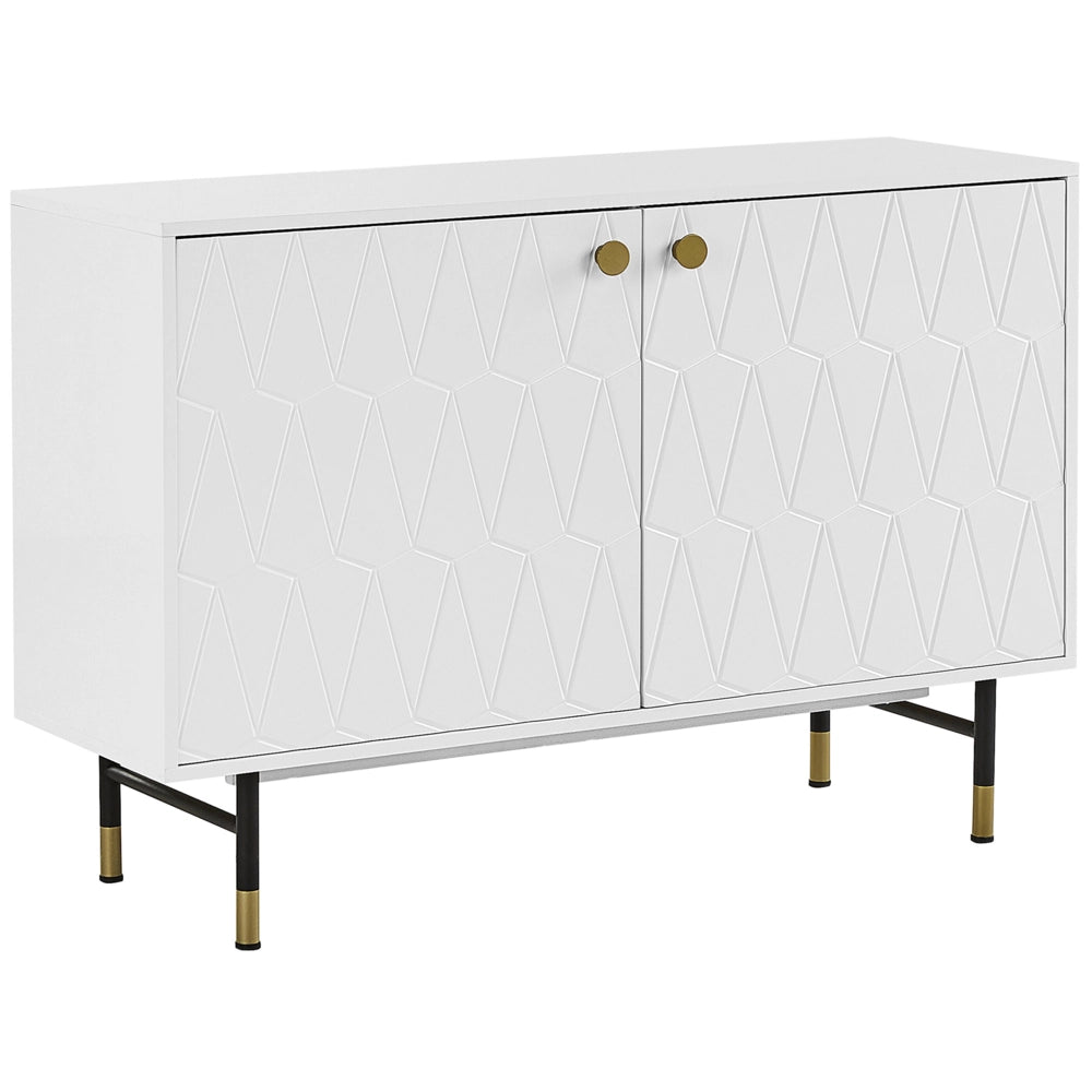 Credenza Bianca 2 Ante Mobiletto Portaoggetti Moderno E Minimalista