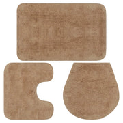 Set di 3 tappeti da bagno in tessuto beige 02_0005788