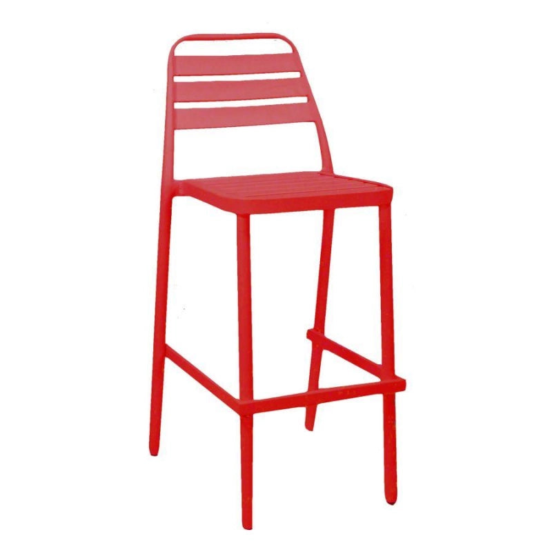 Sgabello bar alluminio las vegas rosso cm 42x55h77/109