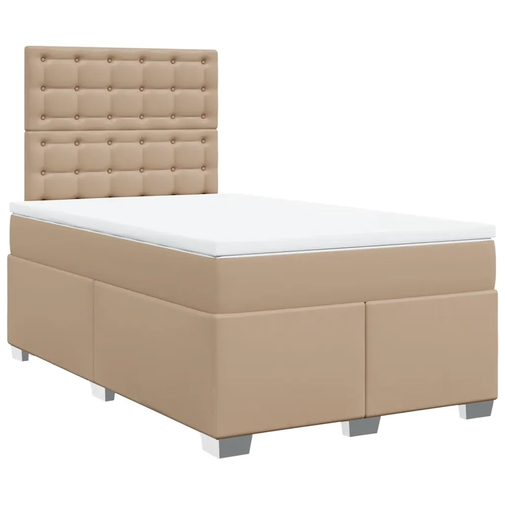 Giroletto a Molle con Materasso Cappuccino 120x200cm Similpelle
