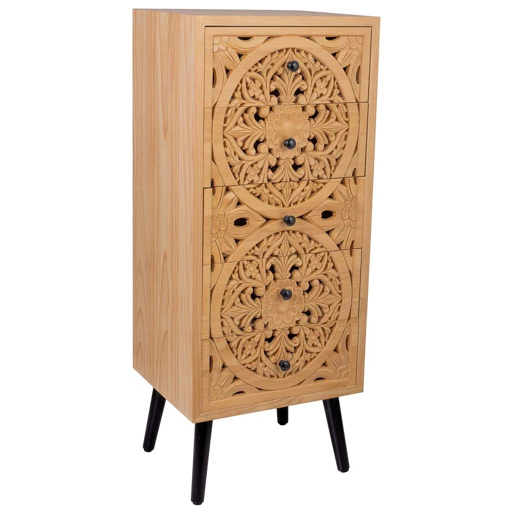 Cassettiera in legno marrone 45x35x10