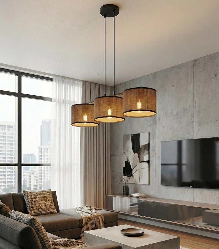 Lampada a sospensione ECO 3xE27 marrone nero Emibig