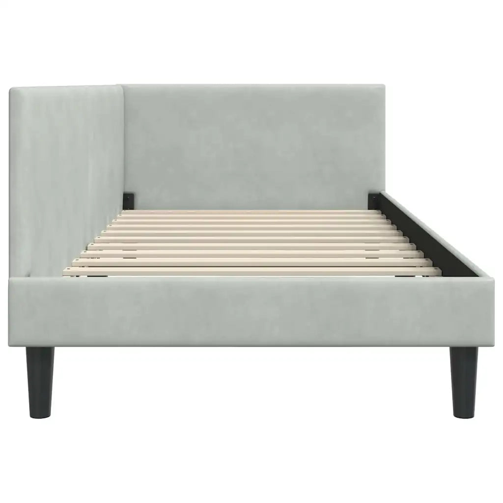 Cornice del letto ad angolo Grigio chiaro 100 cm x 200 cm