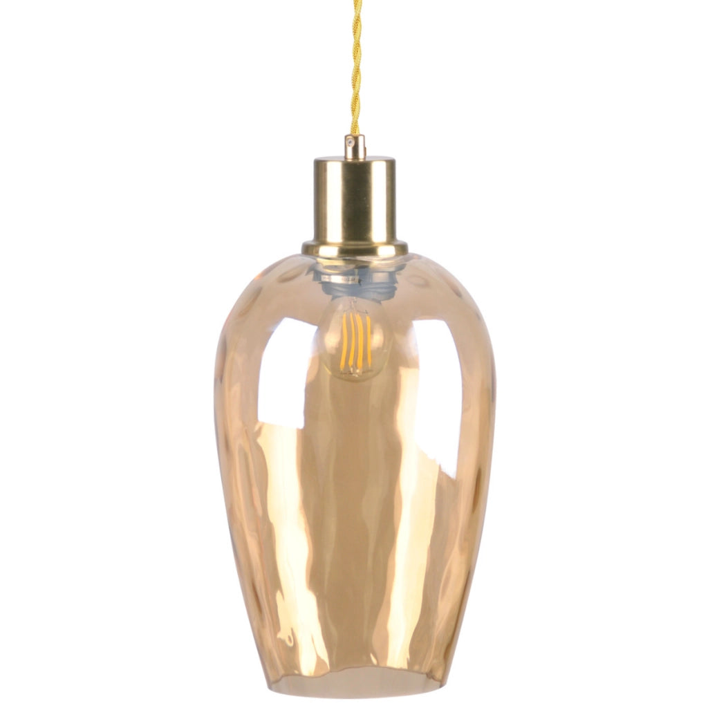 Lampada a sospensione Largi ambra oro E27 Ø15 Polux