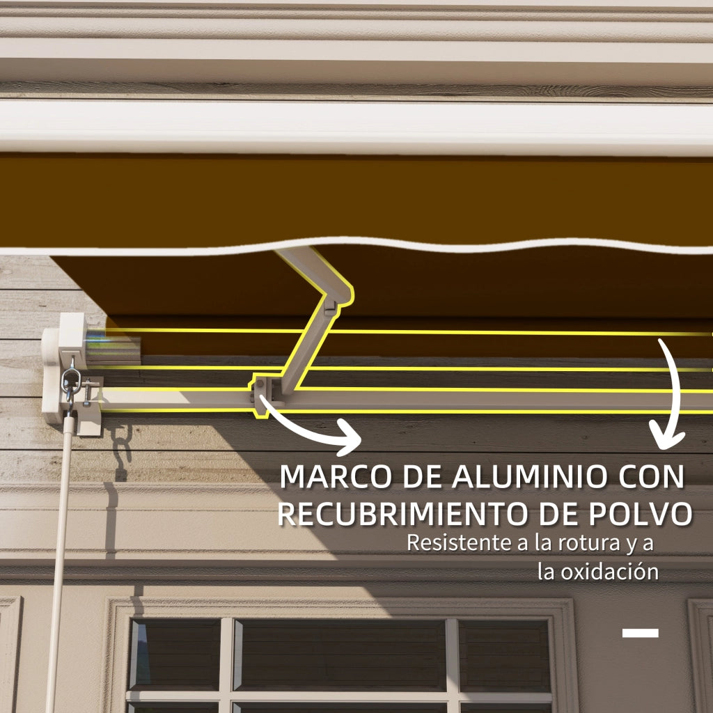 Toldo da Parete con Braccio Articolato ¨C zephmum ¨C Marrone 295x245 cm