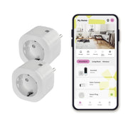 OMAJIN by Netatmo set 2 Prese Intelligenti con timer. monitoraggio consumo. controllo remoto. spegnimento ritardato. risparmio energetico. Wi-Fi/Bluetooth. 16A/3680W. OSP-SK-01-EC