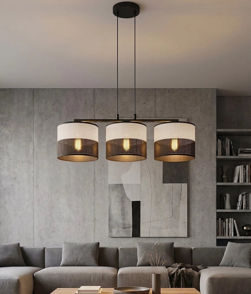 Lampada a sospensione KARBON Emibig 3xE27 metallo nero