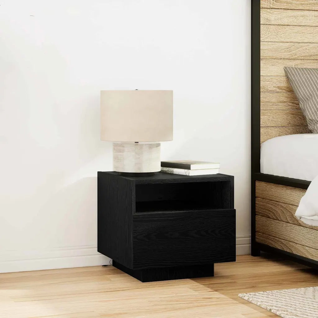 Armadio da Notte con cassetto 2 pcs Rovere Nero 40 x 39 x 37 cm 863071
