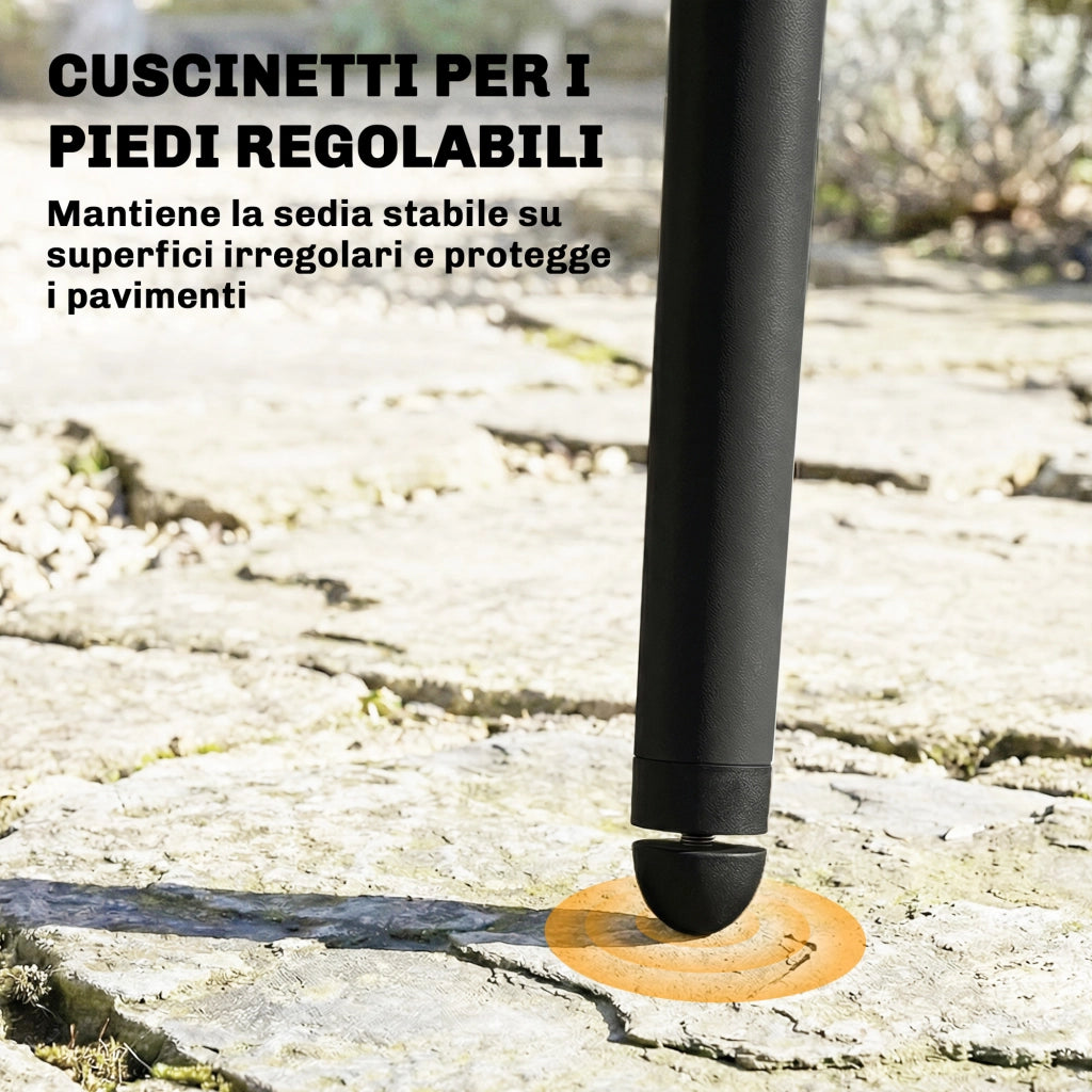 Set 4 Sedie da Giardino Esterno con Schienale ¨C Xylo ¨C Nero