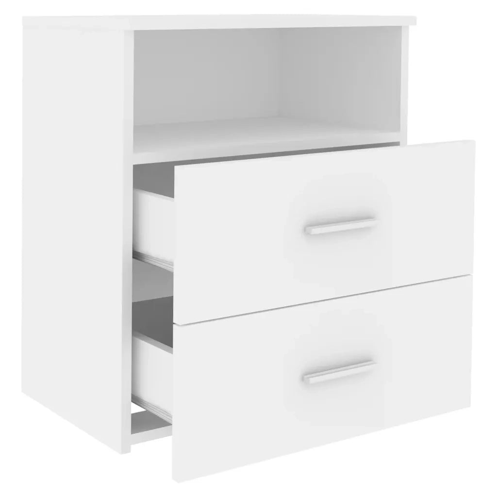 Comodini 2 pz-Set di 2 Tavolino da notte Bianchi 50x32x60 cm