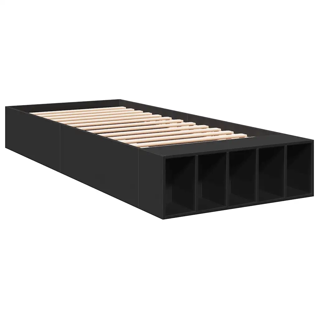 Giroletto-Struttura Letto Nero 75x190 cm in Legno Multistrato 818533