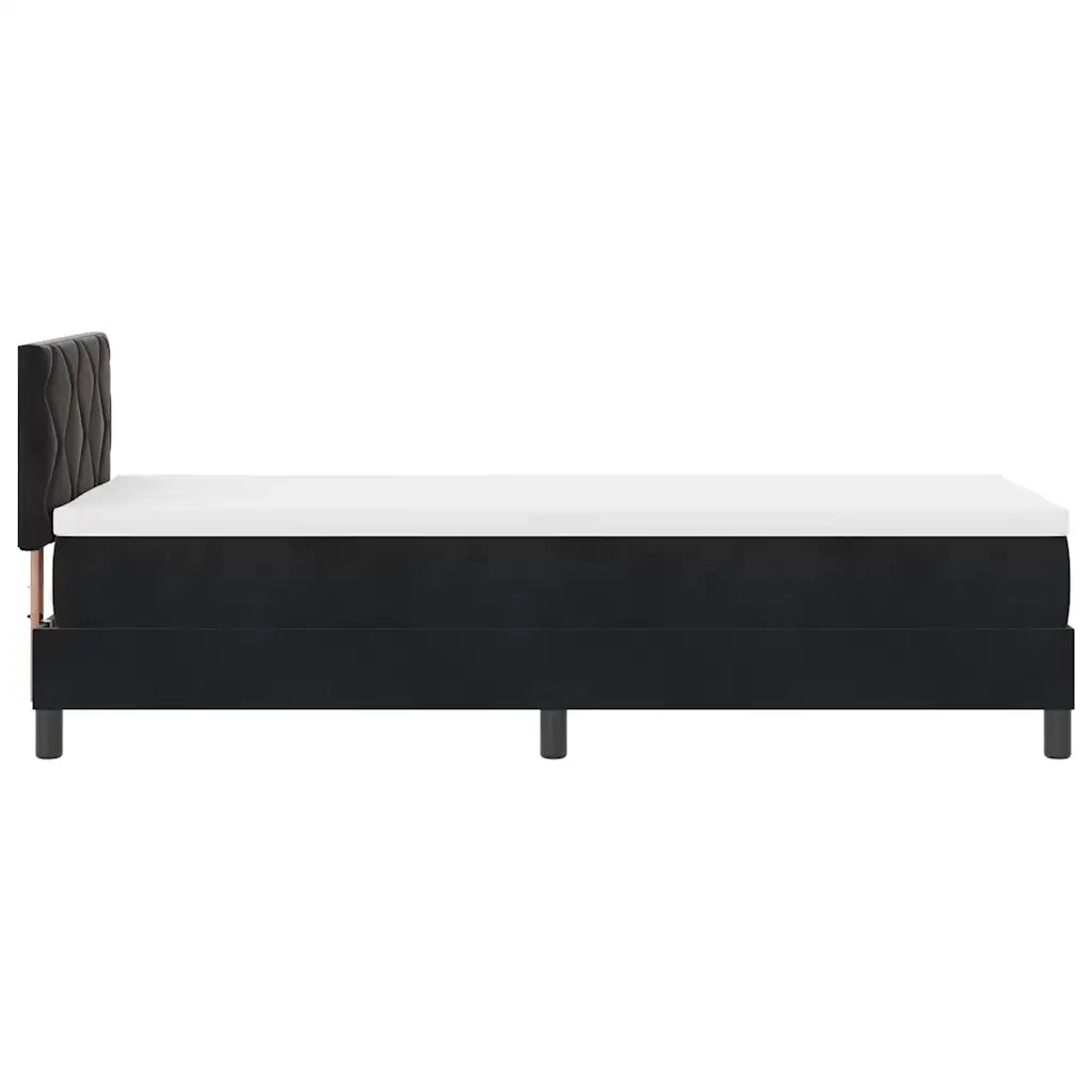 Letto a molle con materasso Nero 80 x 200 cm Velluto 3339202