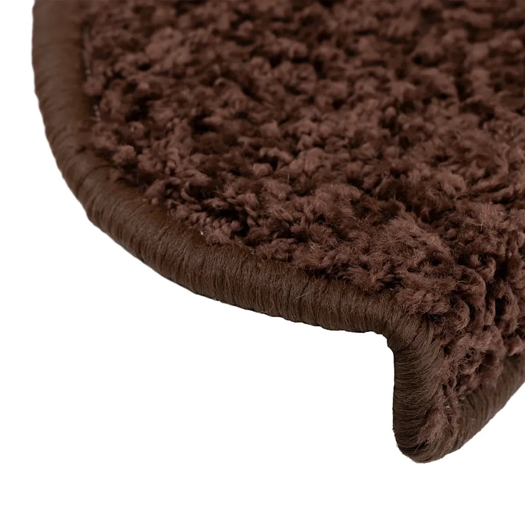 Tappetini per scale 30 pz 65x21x4 cm Marrone Semicircolari Grandi 3365815