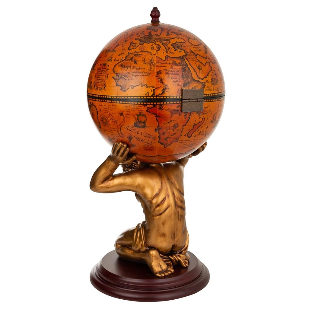 Figura portabottiglie globo rosso 42x42x85h
