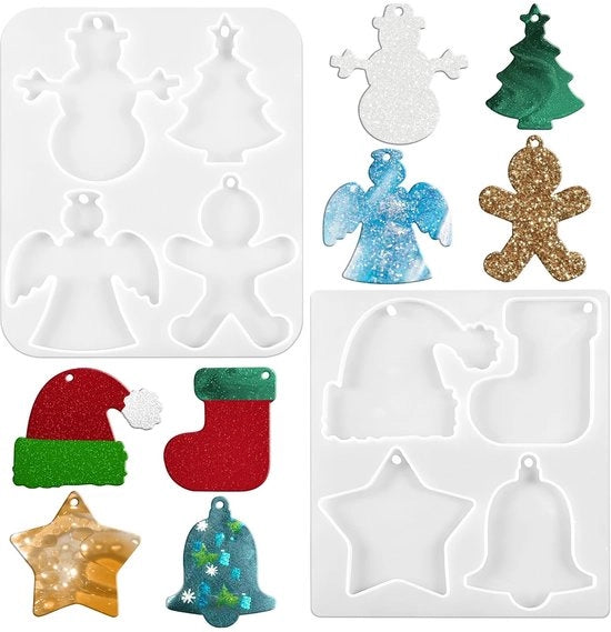 Decorazioni per Natale in Silicone 2 pezzi - Forme di Natale in Silicone - Decorazioni per Natale - Materiale Duraturo