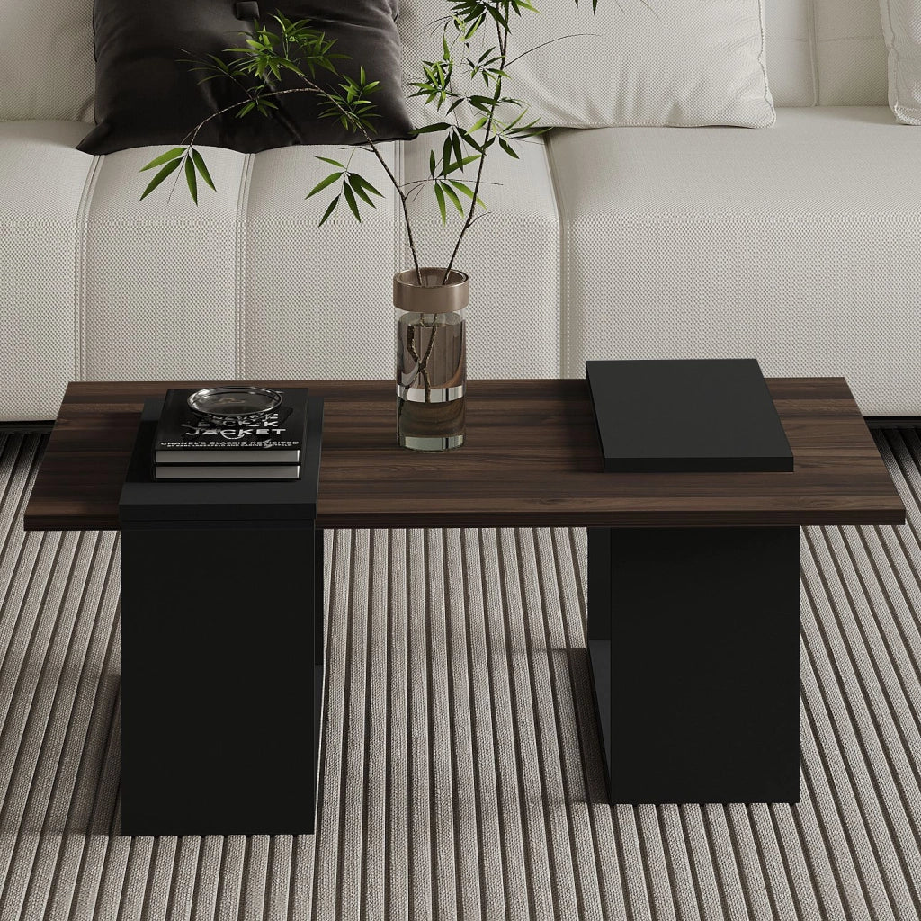 Tavolino in legno "Matris" - 90 x 46 x 37 cm - Marrone