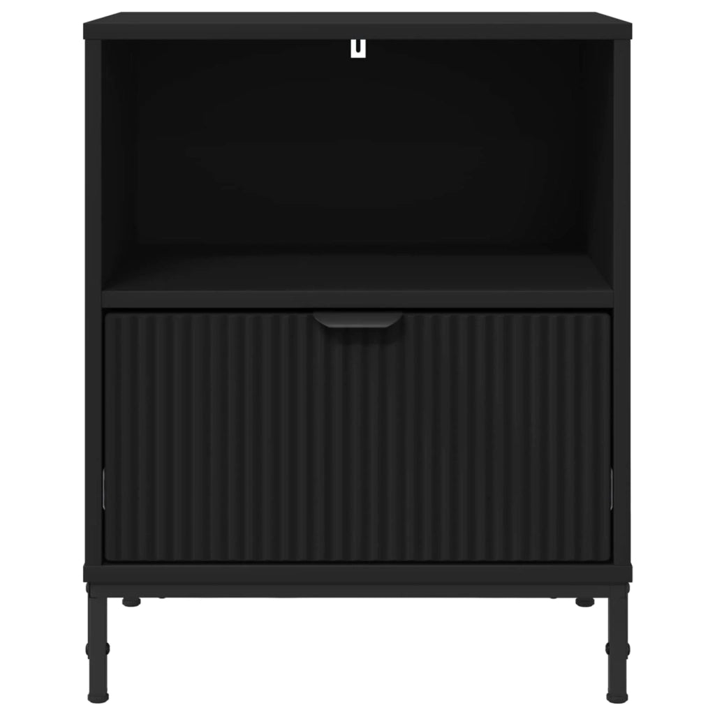 Armadio da Notte 2 pcs Nero 49 x 36 x 61 cm Legno multistrato 883477