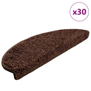 Tappetini per scale 30 pz 65x21x4 cm Marrone Semicircolari Grandi 3365815