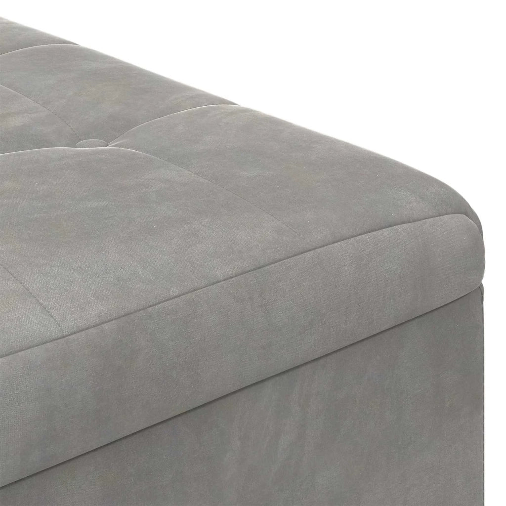 Pouf contenitore Grigio chiaro 60 x 60 x 45 cm Velluto 876825