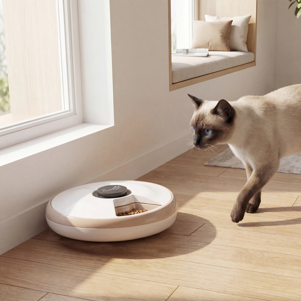 Distributore Automatico Cibo per Cani e Gatti ¨C Xylo ¨C 6 Scomparti Timer Programmabile con Display LED