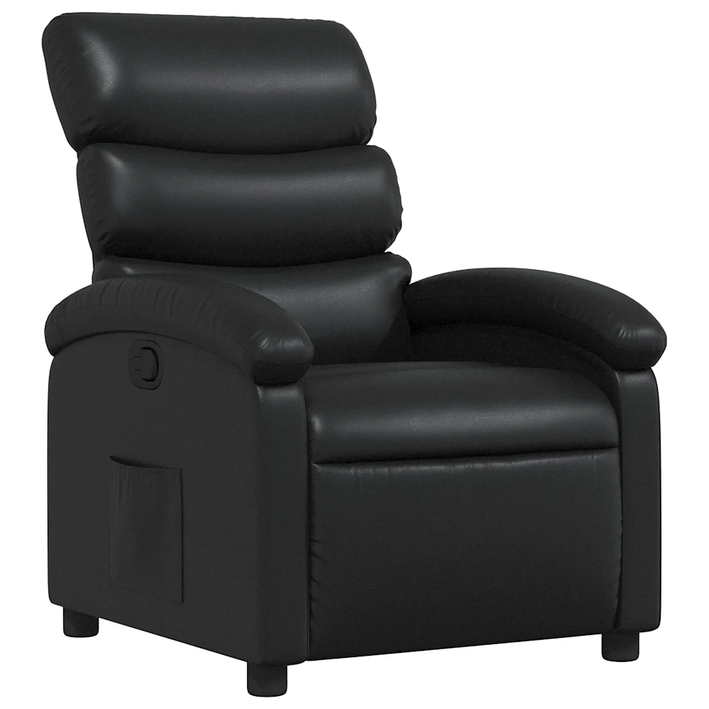 Poltrona | Sedia Relax Reclinabile Nera in Similpelle
