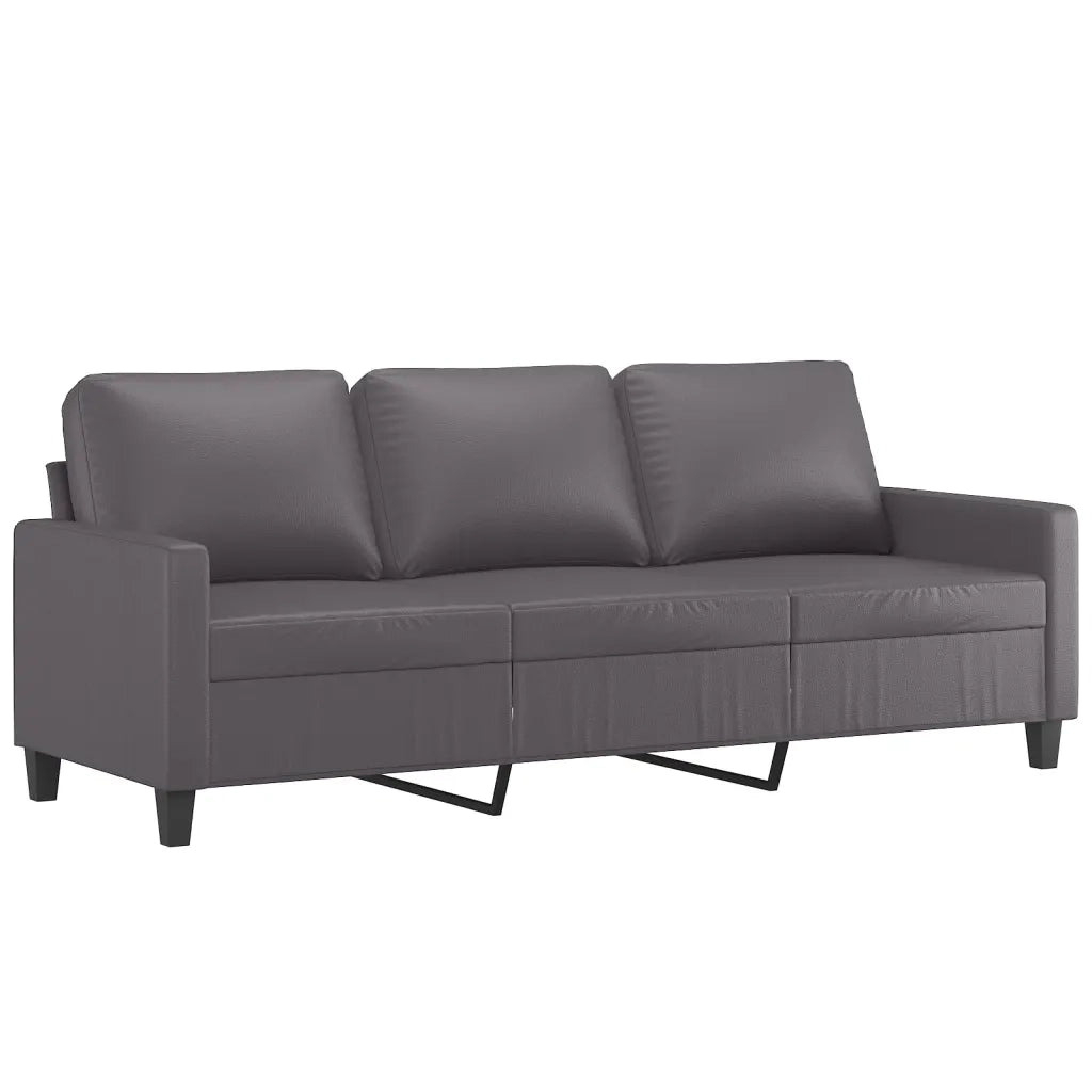 Set di Divani 3 pz con Cuscini Grigio in Similpelle 3201425