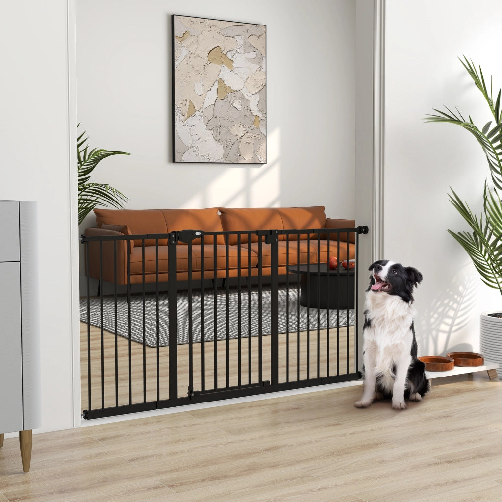 Cancello di sicurezza per porte e scale ¨C zephmum ¨C Nero metallo 74-147,5 cm