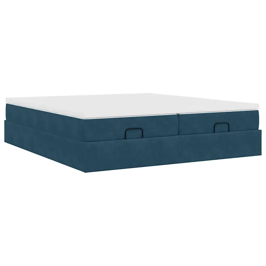 Struttura Letto Pouf con Materassi 160x200 cm Velluto