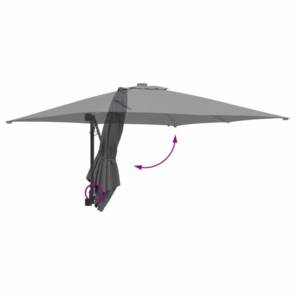 Ombrello da giardino Antracite 248,5 x 247,5 x 160 cm 42003253