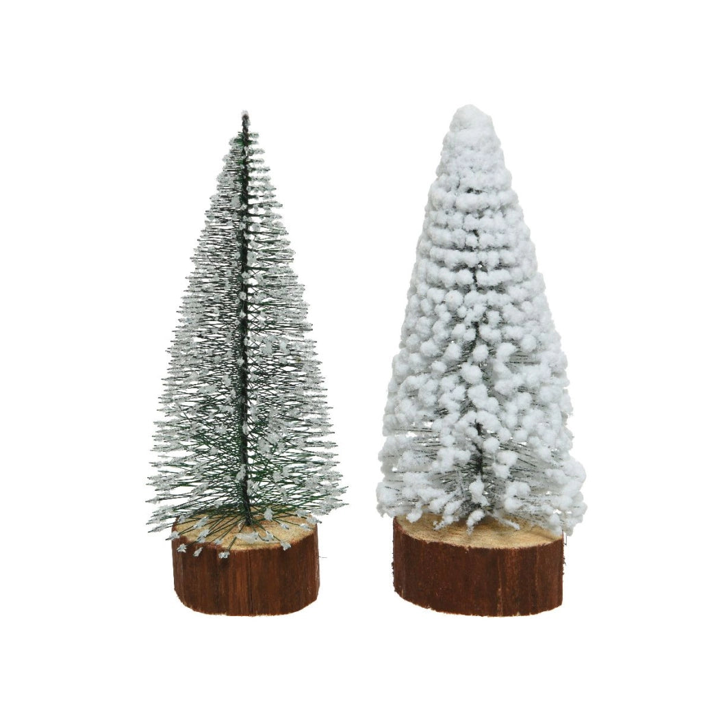 Mini albero di natale in legno innevato Kaemingk 18 cm