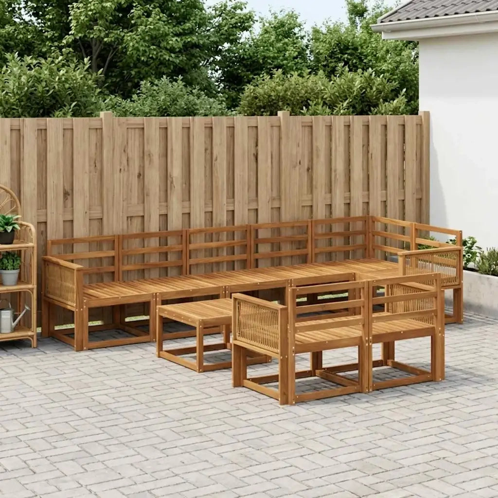 Set di divani da esterno 9 pcs Naturale
