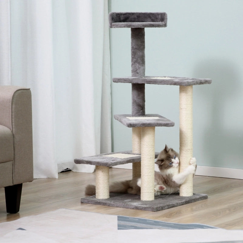 ALBERO RASCHIATOIO GATTI 48,5 x 48,5 x 100 cm Beige e Grigio