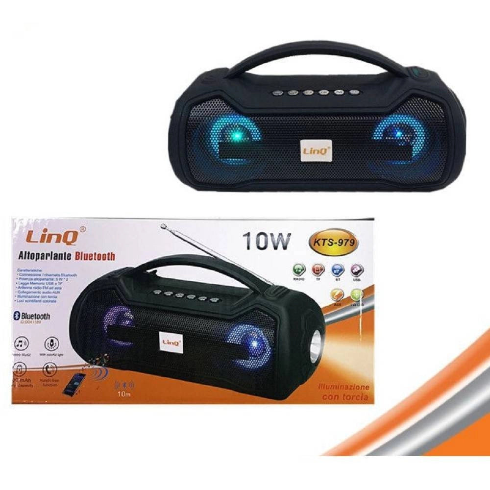 Trade Shop - Altoparlante Speaker Cassa Bluetooth Kts-979 10w Radio Fm Tf Usb Con Torcia Led -