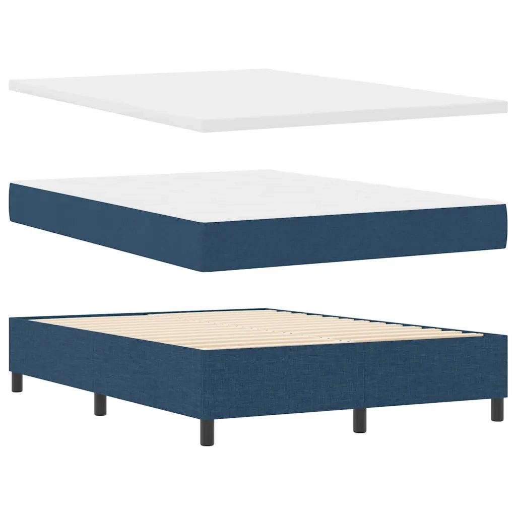 Letto a Sorgente LED con testiera Blu 140 x 190 cm Tessuto 3343440