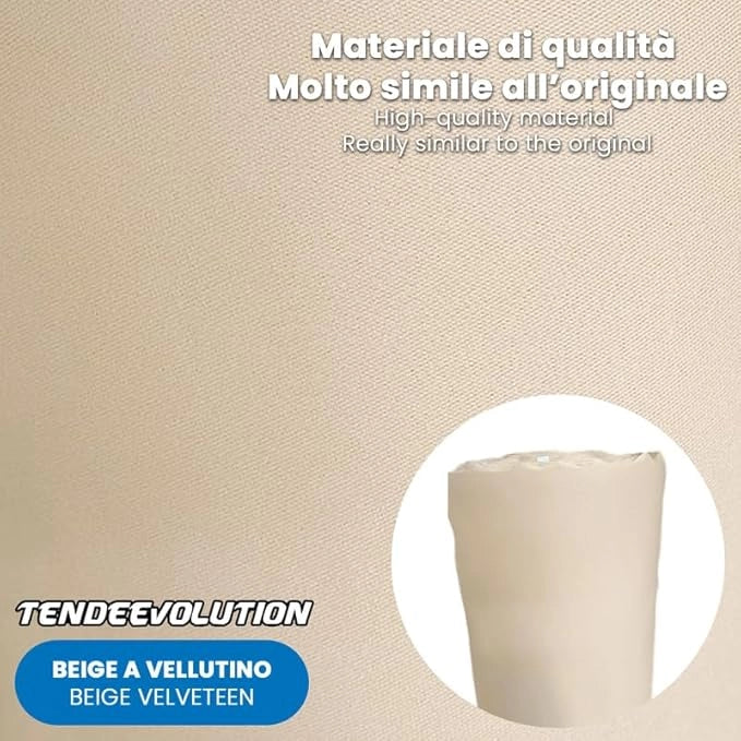 Kit Riparazione Tessuto Cielo Auto - Vellutino Beige Con 1 Colla a Pennello - Misura 1,50 x 1 m - Adatto anche per Pannelli Portiere e Pantoni